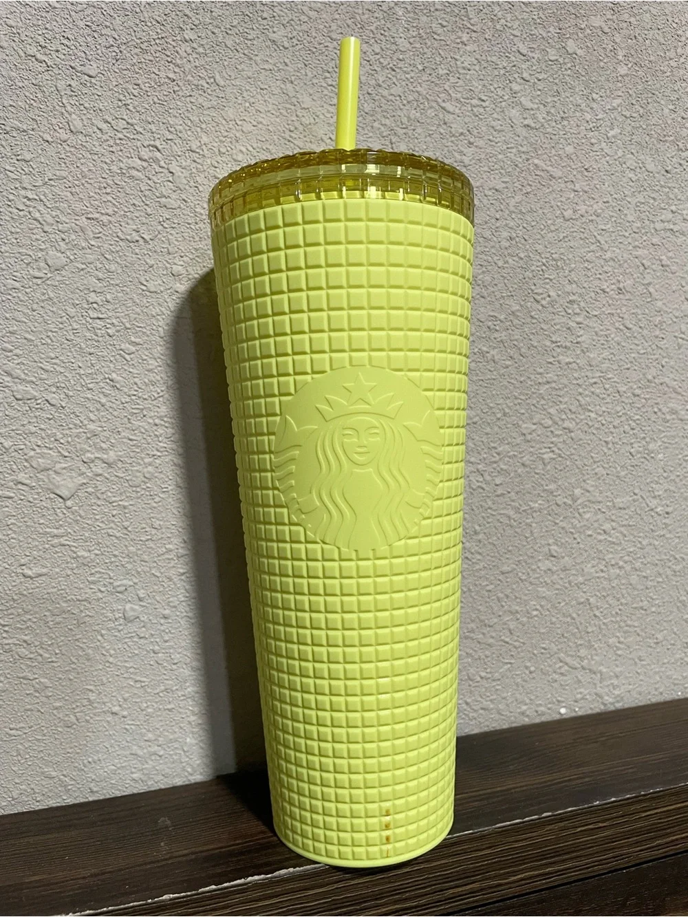 Starbucks Neon Yellow Studded Tumbler with Matching Straw